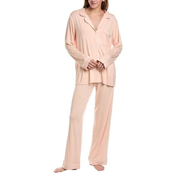 Hale Bob Pajama Set Long Sleeves Button Front Women’s XS Pink Classic Preppy - Picture 1 of 10